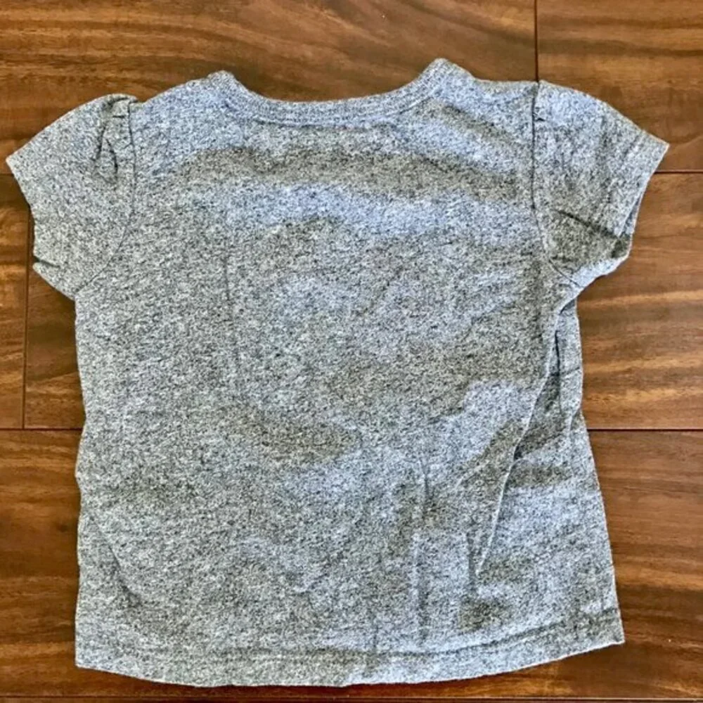 Roots Baby Roots‎ Canadian Baby Cotton Grey and Pink Beaver T-Shirt. 3-6 Months